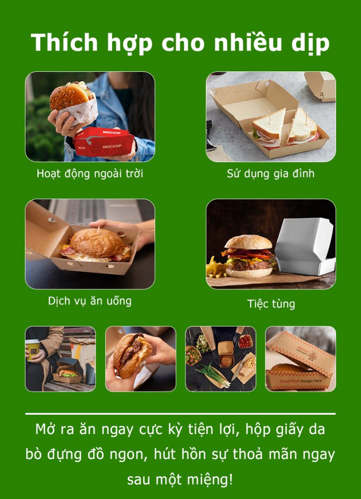 Hộp hamburger in logo