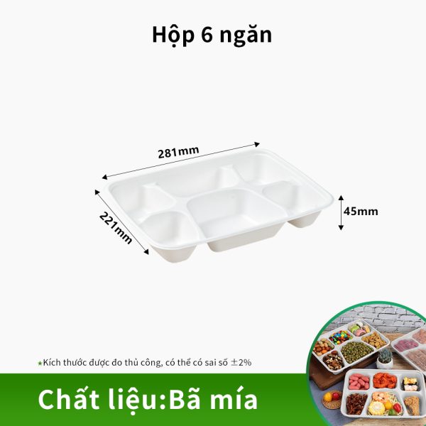 Hộp mía đường 6 ngăn
