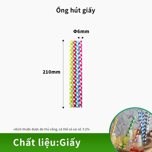 Ống hút giấy nhiều màu