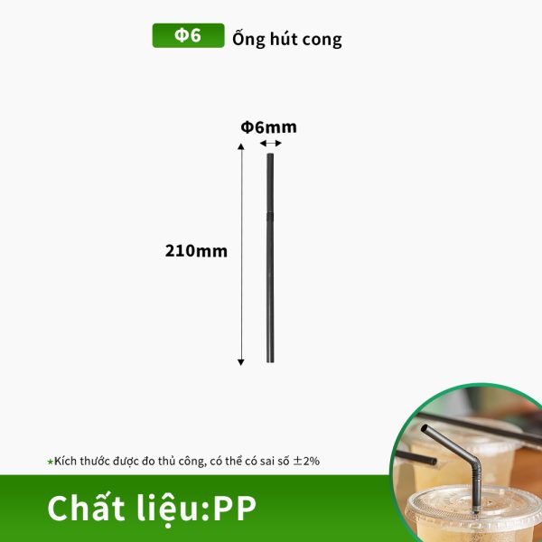 Ống hút quán trà sữa màu đen