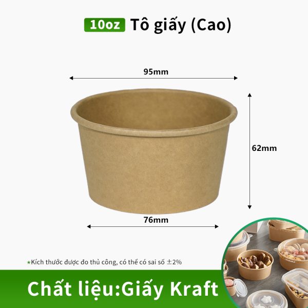 Tô giấy Kraft 10OZ