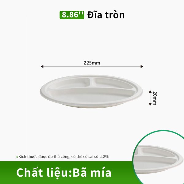 đĩa tròn bã mía dùng cho sự kiện
