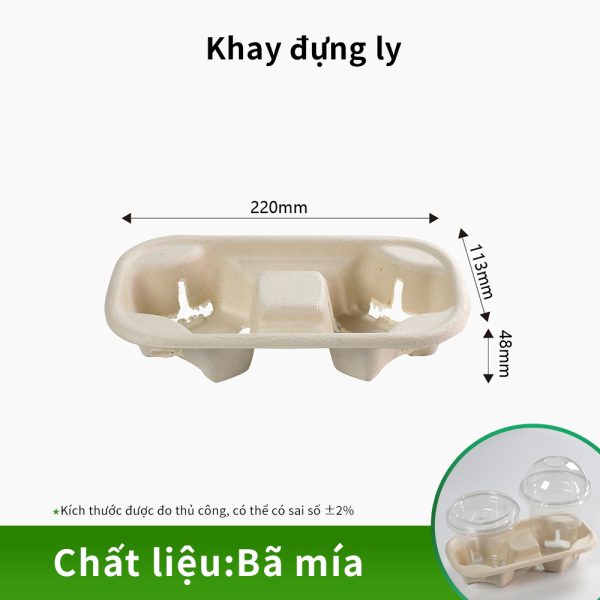 khay đựng ly bã mía bền chắc