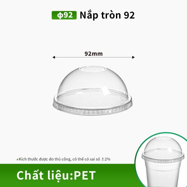 nắp cầu PET cho ly nhựa