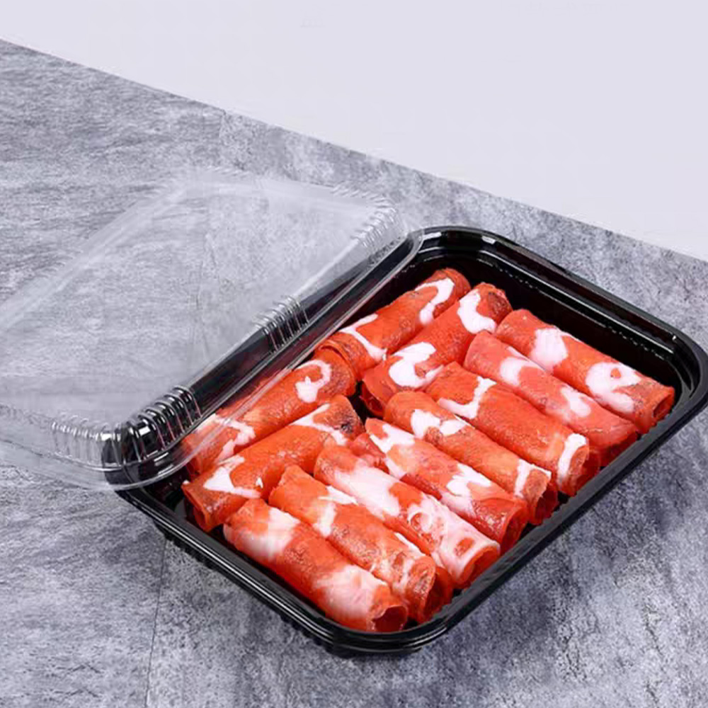 Hộp đựng thực phẩm hình chữ nhật màu đen