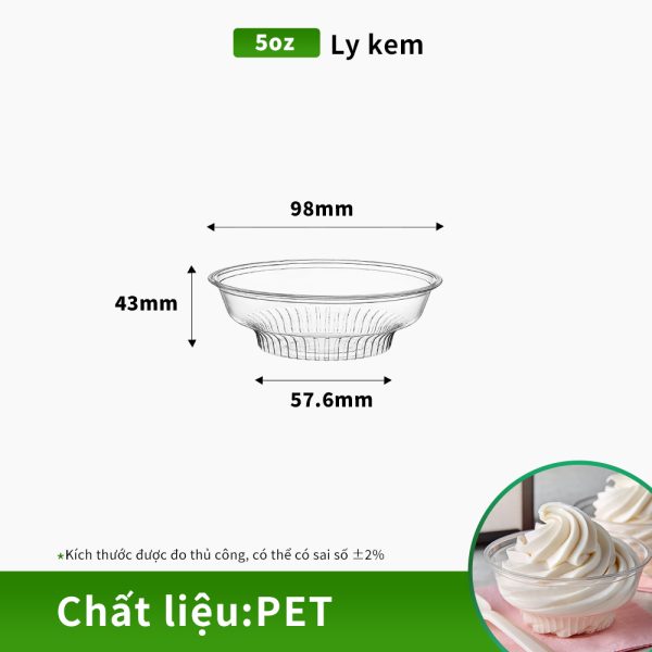 Ly nhựa 5oz đựng kem