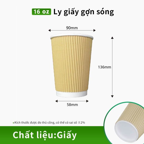 ly giấy gợn sóng cho quán cà phê
