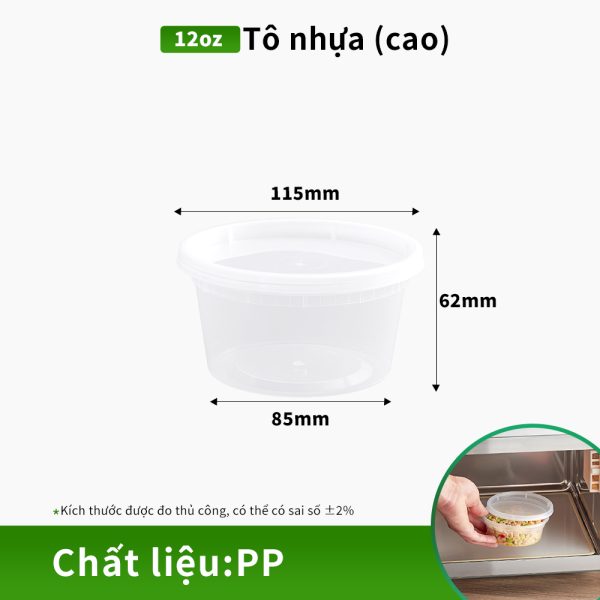 Nhà sản xuất tô nhựa 12oz